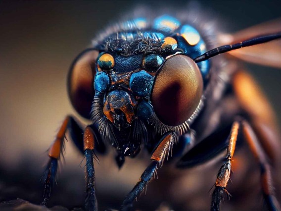 hi res image of a fly's eyes