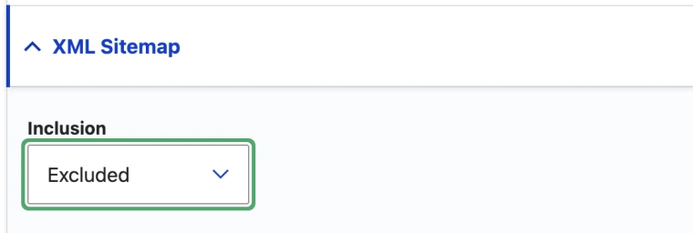 Excluding content via the per node XML Sitemap panel.