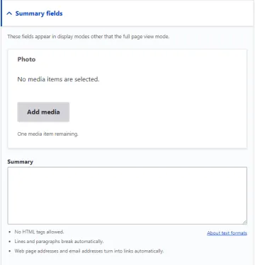 summary fields