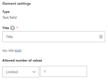 webform element settings