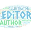 Word cloud with several author roles